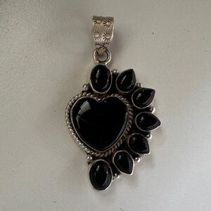 Elegant Black Onyx Heart Pendant